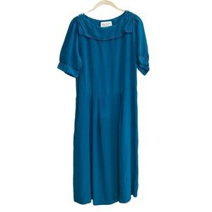 Vintage Turquoise Silk Dress